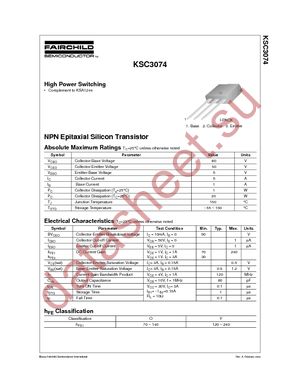KSC3074OTU datasheet  